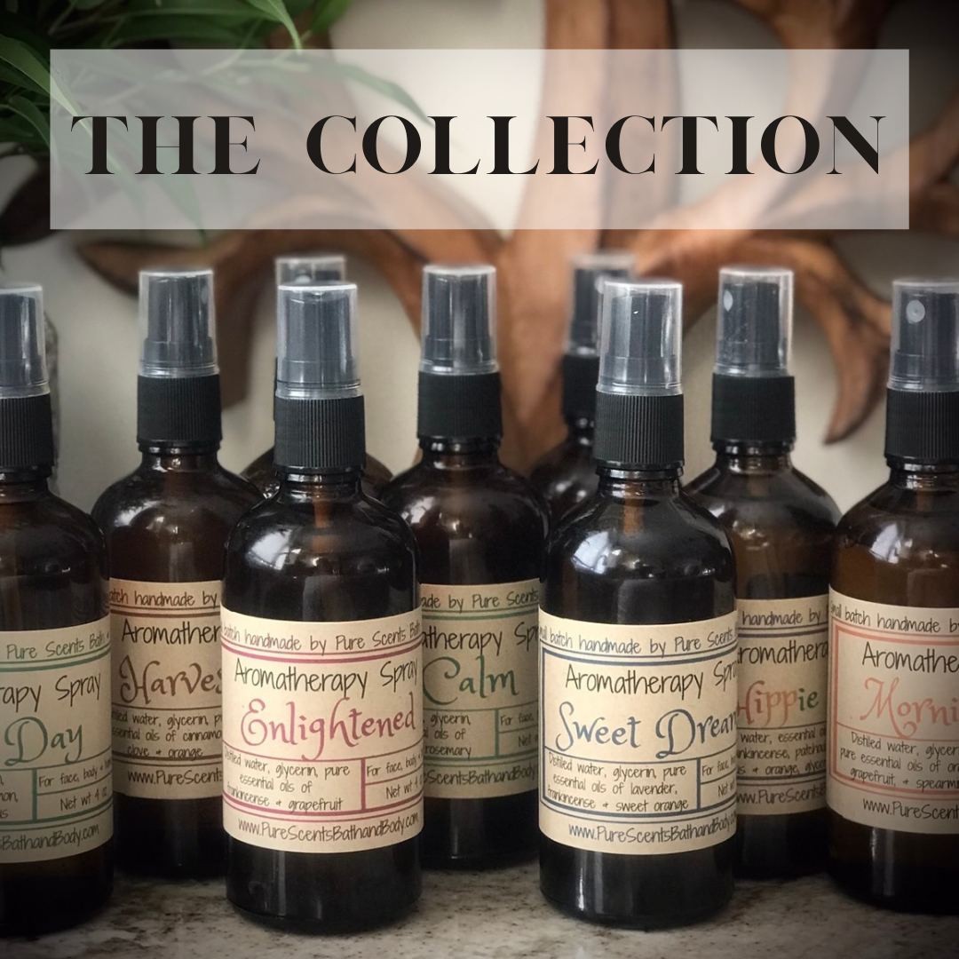The all natural aromatherapy spray collection from Pure Scents Bath and Body