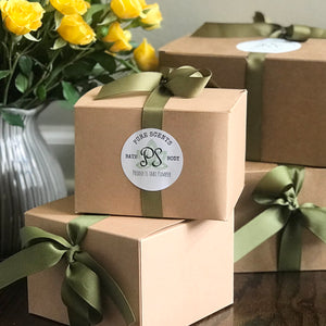 Pure Scents Bath and Body branded gift boxes