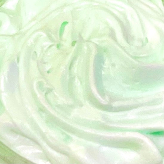 Fresh mint whipped body butter close up image by Pure Scents Bath and Body