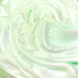 Fresh mint whipped body butter close up image by Pure Scents Bath and Body
